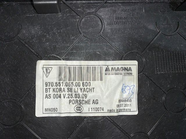 2012 Porsche Panamera Rear LH Driver Trunk Carpet Cover BLUE OEM 97055105500 