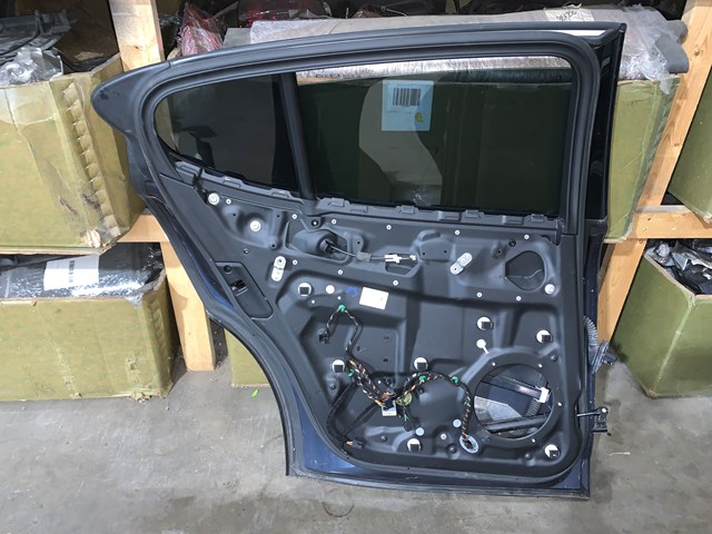 2012 Porsche Panamera Rear LH Driver Door Shell Assembly OEM Blue