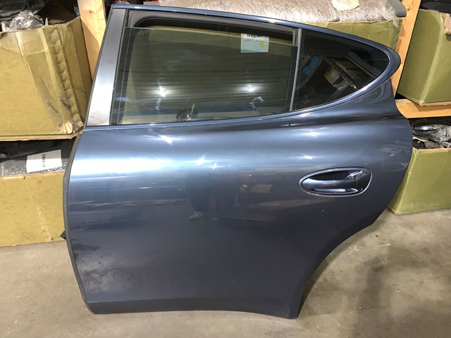 2012 Porsche Panamera Rear LH Driver Door Shell Assembly OEM Blue