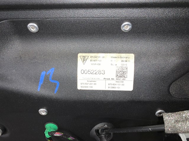 2012 Porsche Panamera Front LH Driver Door Shell Assembly OEM Blue