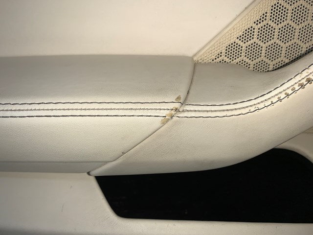 2012 Porsche Panamera Front LH Driver Door Panel Cream Yachting Blue OEM