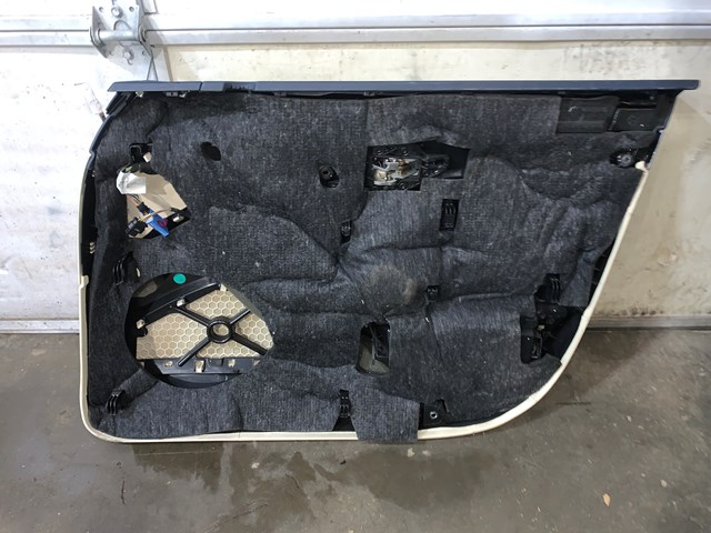 2012 Porsche Panamera Front LH Driver Door Panel Cream Yachting Blue OEM