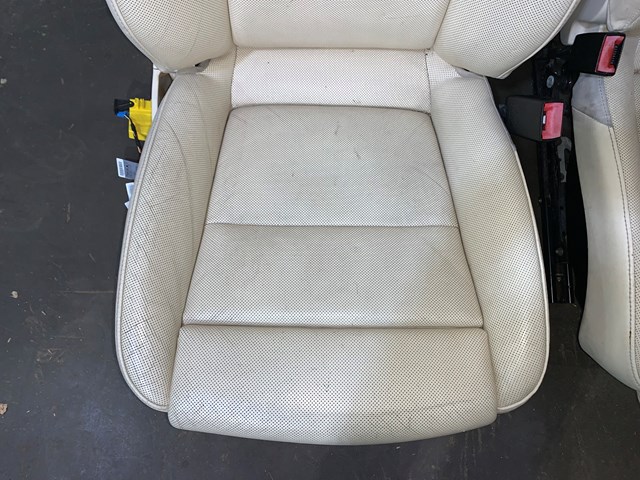 2012 Porsche Panamera Front LH RH Leather Seat Set Cream OEM (SEE DETAILS)