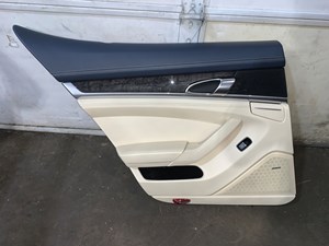 2012 Porsche Panamera Rear LH Driver Door Panel Cream Yachting Blue OEM