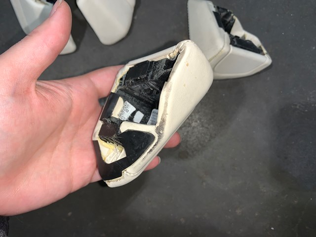 2012 Porsche Panamera Armrest Extension Cover Trim Set (4) Cream OEM