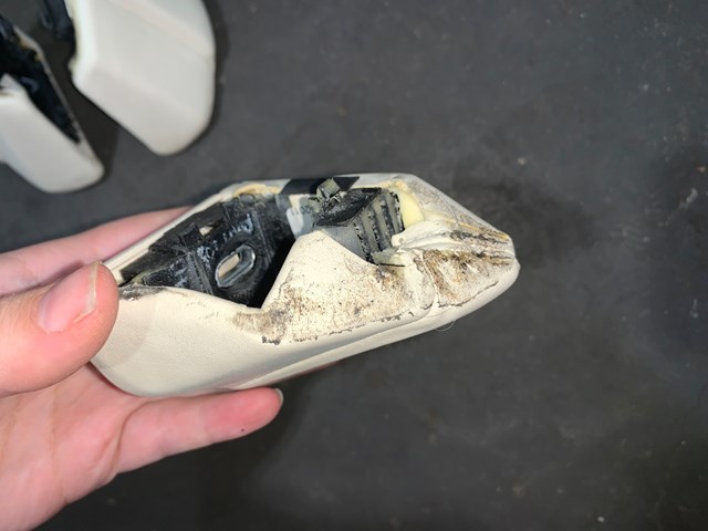 2012 Porsche Panamera Armrest Extension Cover Trim Set (4) Cream OEM