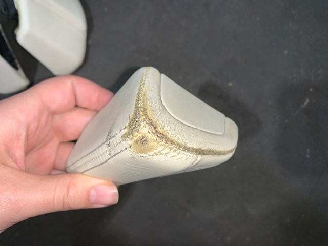 2012 Porsche Panamera Armrest Extension Cover Trim Set (4) Cream OEM