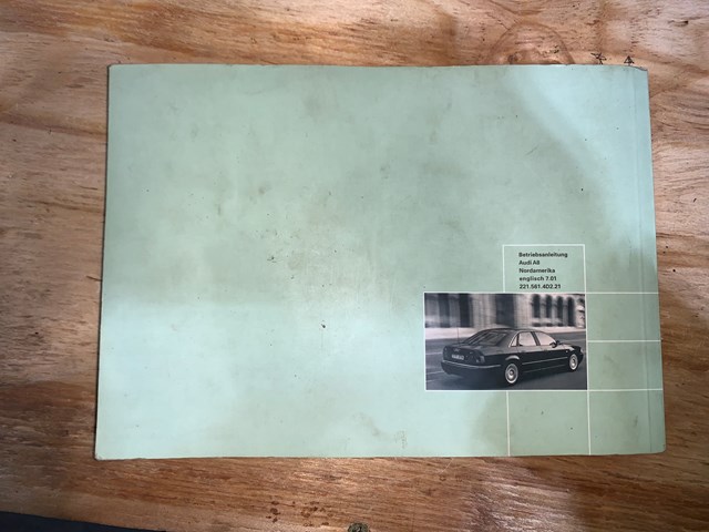 2002 Audi A8 Owner's Manual OEM