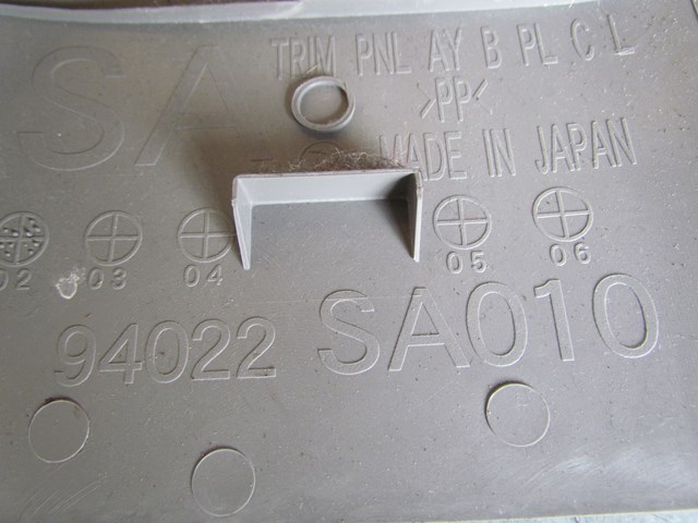 2003 Subaru forester LH Drivers Lower B Pillar Trim 94022 SA010