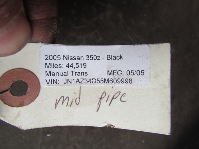 2005 Nissan 350z MT Exhaust Mid Pipe