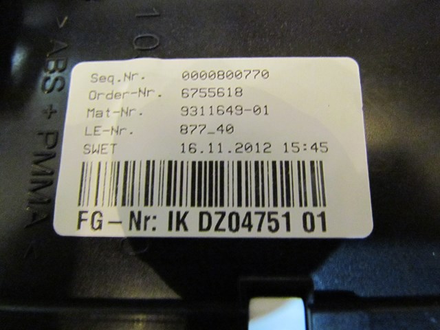 2013 BMW 760LI Instrument Gauge Cluster Info Center 0 263 703 079