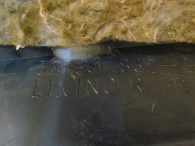 2000 Honda Prelude Rear RH Passenger Quarter Trim Panel 85730-S30-0000