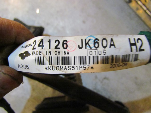 2007 Infiniti G35X Sedan Rear LH Drivers Door Wiring 24126 JK60A