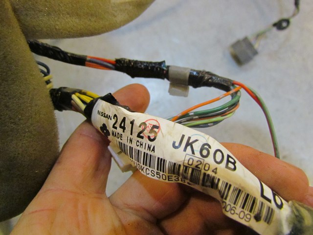2007 Infiniti G35X Sedan AT Body Wiring Harness 24060 JK020