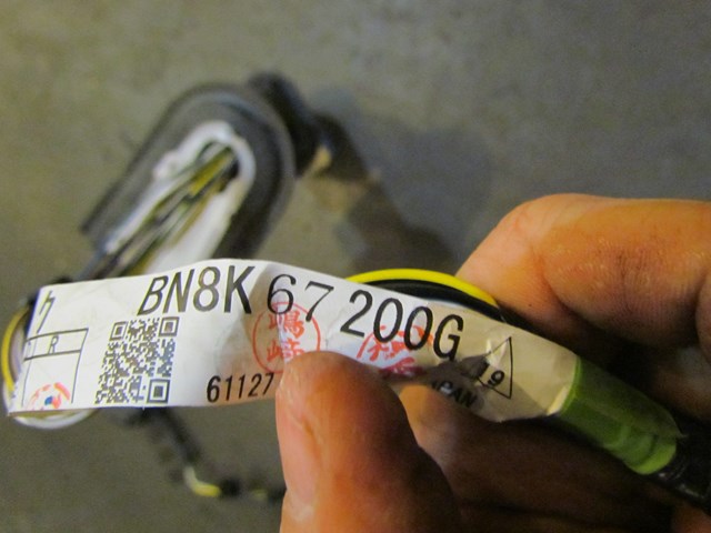 2007 Mazda MazdaSpeed 3 Front RH Passenger Door Wiring BN8K 67 200G