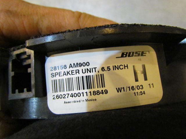 2003 Infiniti G35 Coupe Rear LH Drivers Speaker 28156 AM900