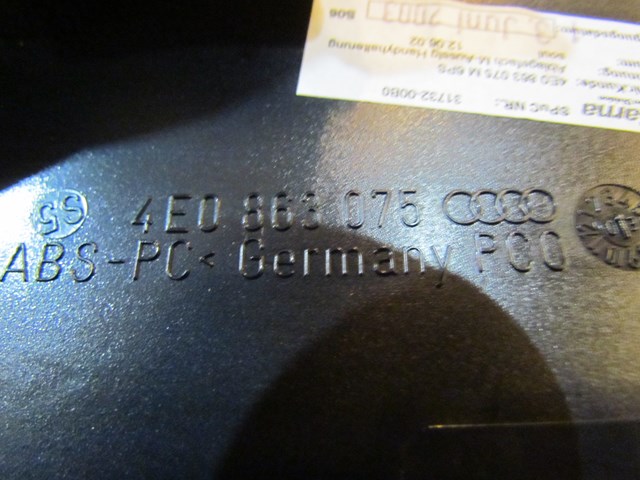 2004 Audi A8L Center Console Tray with Cell Phone Module 4E0 863 075