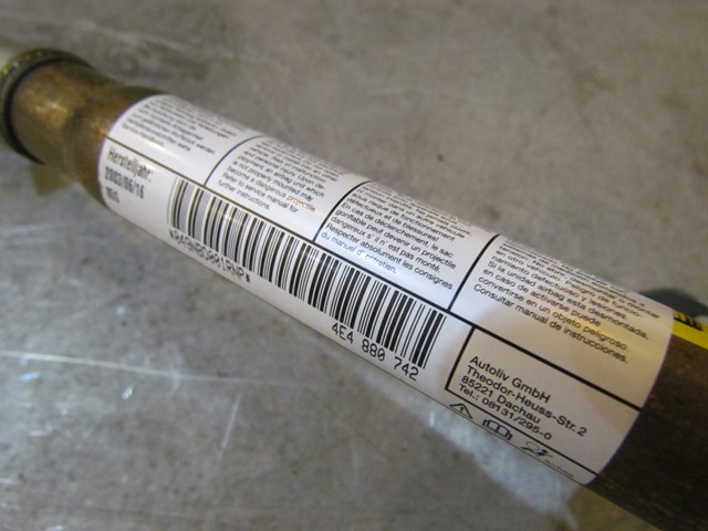 2004 Audi A8L RH Passenger Curtain Air Bag Assy