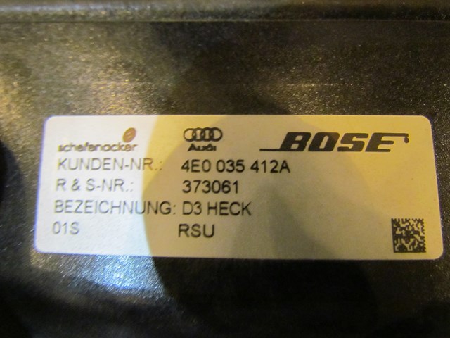 2004 Audi A8L Rear Speaker Subwoofer Assy 4E0 035 412