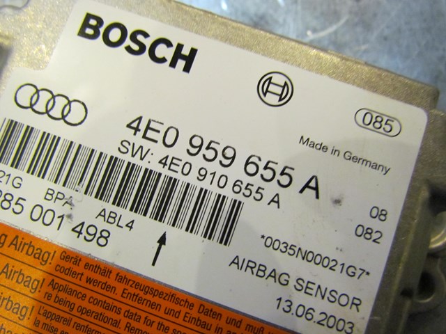 2004 Audi A8L Center Console Air Bag Module Sensor 4E0 959 655