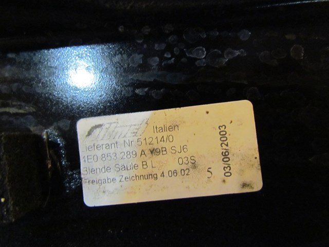 2004 Audi A8L LH Drivers B Pillar Trim Panel 4E0 853 289