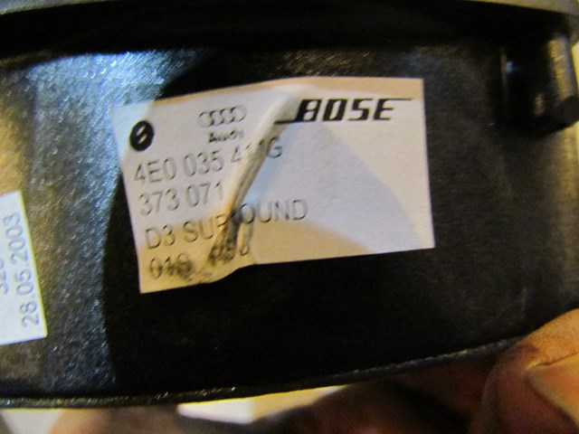 2004 Audi A8L Rear LH Drivers Speaker 4E0 035 411