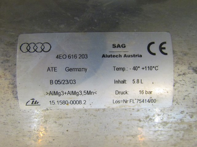 2004 Audi A8L Air Ride Air Tank 4E0 616 203