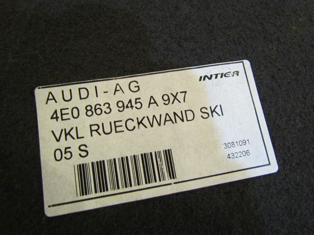 2004 Audi A8L Trunk Behind Seat Panel 4E0 863 945