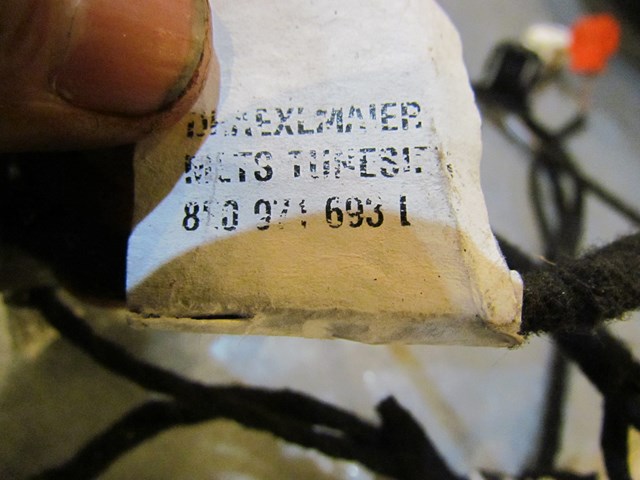 2007 Audi S4 Rear LH Drivers Door Wiring 8E0 971 693