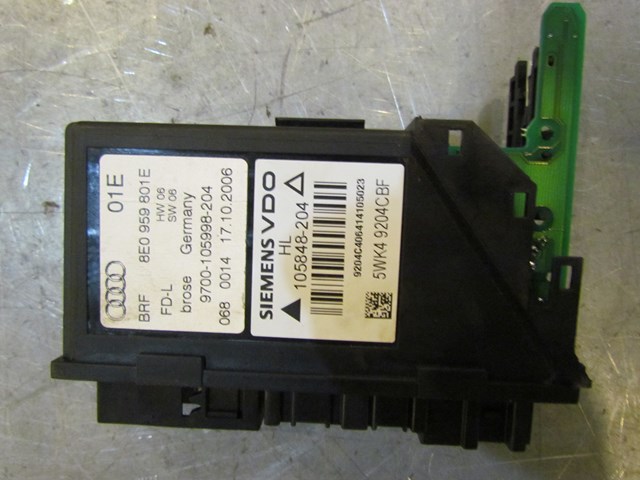2007 Audi S4 Rear Lh Drivers Window Motor Module Box 8E0 959 801
