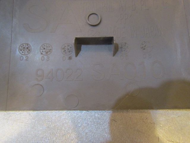 2007 Subaru Forester LH Driver B Pillar Trim Lower Section