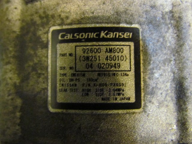 2004 Infiniti G35 Coupe A/C Compressor 92600-AM800