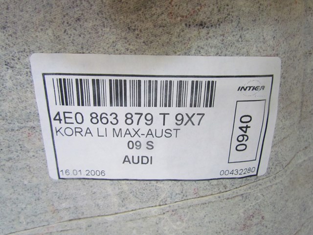 2006 Audi A8L LH Drivers Trunk Moulding 4E0863879T