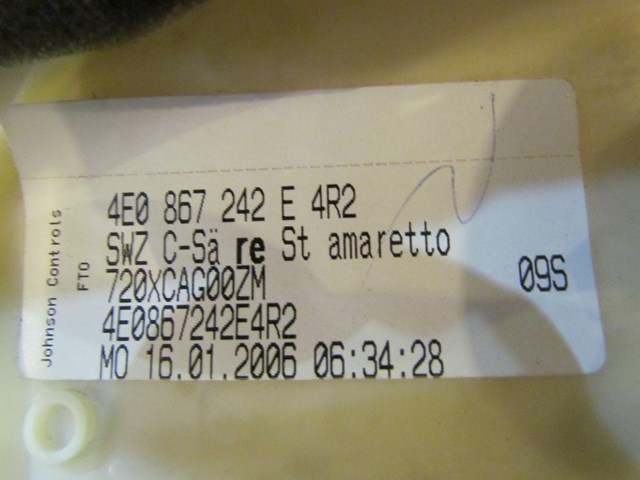 2006 Audi A8L RH Passenger Quarter Window Trim 4E0867246C, 4E0867242E