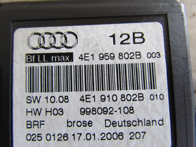 2006 Audi A8L RH Passenger Front Window Motor 4E1959802B