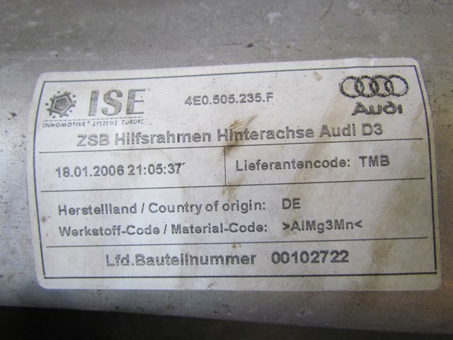 2006 Audi A8L Rear Subframe 4E0505235F