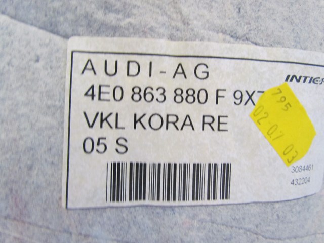 2004 Audi A8L LH Drivers Side Trunk Moulding 4E0863880F