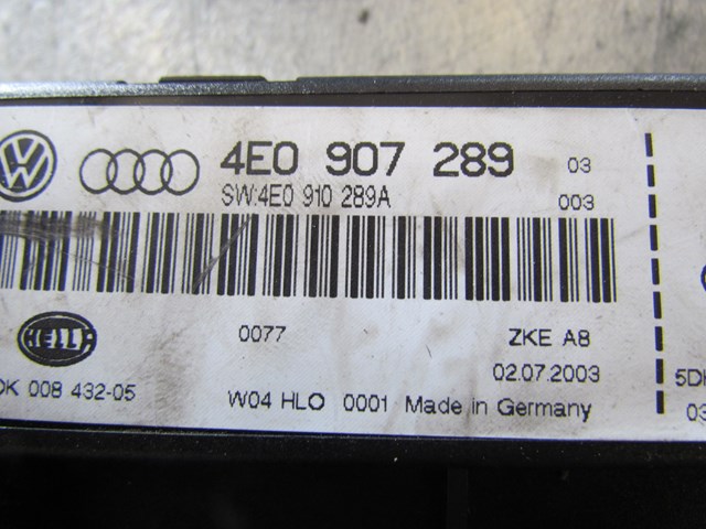 2004 Audi A8L Multi function Comfort Control Module 4E0907289