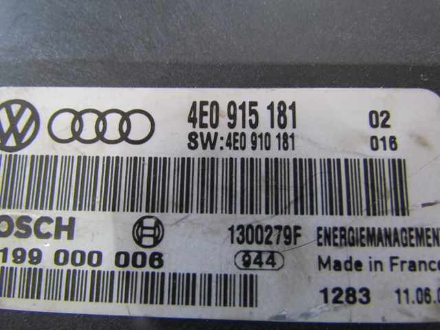 2004 Audi A8L Battery Voltage Control Module 4E0915181