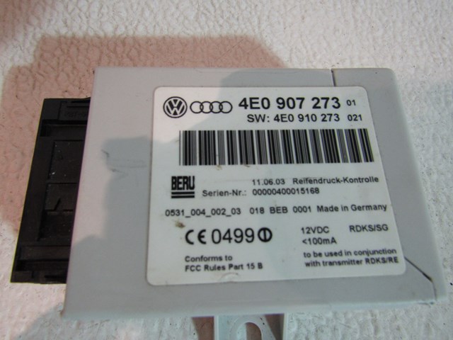 2004 Audi A8L Tire Pressure Module 4E0 907 273