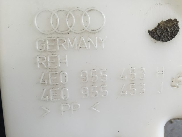 2004 Audi A8 A8L Windshield Washer Reservoir Tank W/ Pump OEM 4E0 955 453