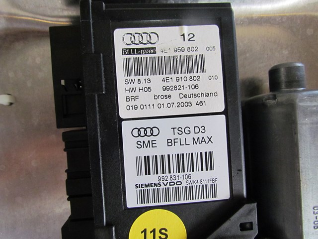2004 Audi A8L Front RH Window Motor w/Regulator