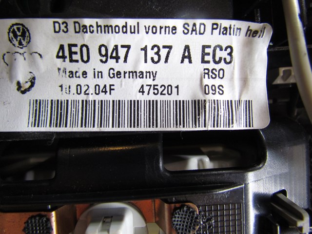 2004 Audi A8L Dome Light Assy 4E0 819 203