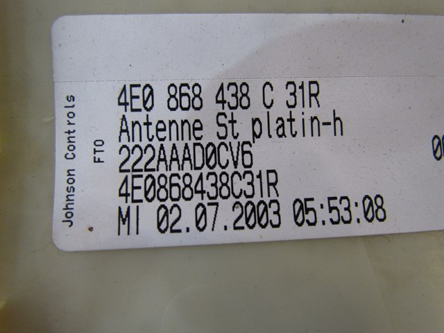 2004 Audi A8L Rear Upper Glass Trim Panel Assy 4E0 868 438