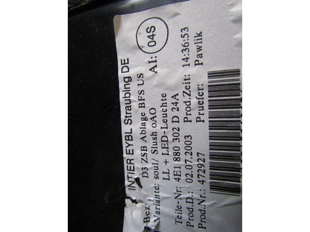 2004 Audi A8L RH Glove Box  w/CD Changer 4E1880302