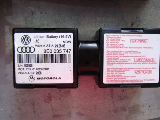 2004 Audi A8L Telematik Communication Module w/Battery 4E0 035 616 & 8E0 035 747