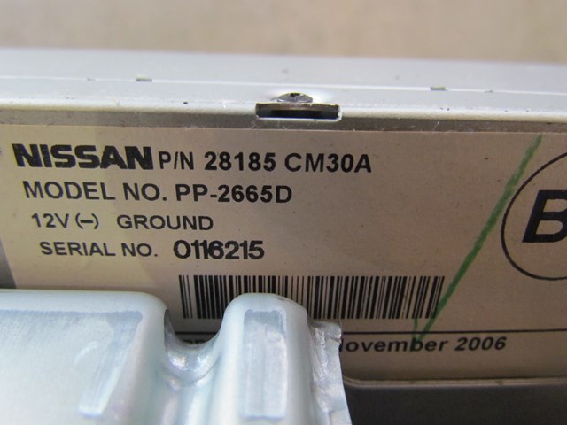 2007 Infiniti G35 Coupe Radio Assembly 28185 CM30A