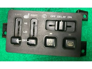 96 JEEP GRAND CHEROKEE HEATED SEAT SWITCH. DEFROST, REAR WIPER/OVERDRIVE