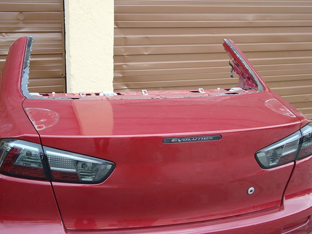 08 10 11 12 LANCER EVOLUTION X OEM REAR CLIP TRUNK LID PANEL BUMPER EVOX CZ4A