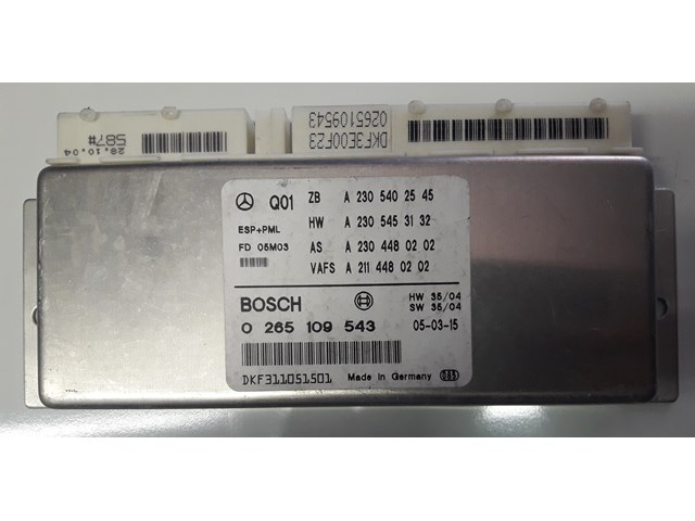 Mercedes-Benz 03-06 SL500/SL 55 AMG 04-06 SL600 05-09 SL 65 AMG Control Unit, br